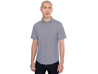 Johnston & Murphy Xc+ Motion Short Sleeve Print Knit Shirt In Multi