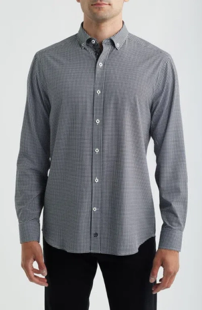 Johnston & Murphy Xc+™ Performance Game Day Gingham Button-up Shirt In Black