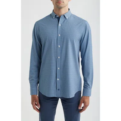 Johnston & Murphy Xc+™ Performance Game Day Gingham Button-up Shirt In Blue