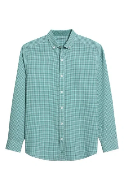 Johnston & Murphy Xc+™ Performance Game Day Gingham Button-up Shirt In Green