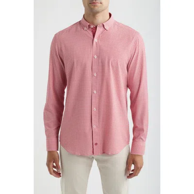 Johnston & Murphy Xc+™ Performance Game Day Gingham Button-up Shirt In Pink