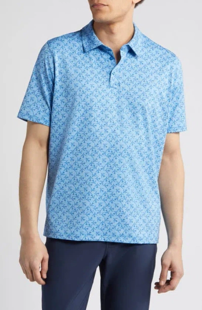 Johnston & Murphy Xc4® Airplane Print Performance Polo In Blue