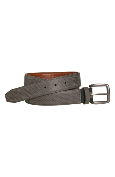 Johnston & Murphy Xc4 Burnished Leather Belt In Gray
