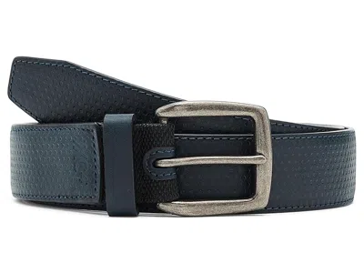 Johnston & Murphy Xc4 Burnished Perforated Belt Men's Belts Navy: 44 In Blue