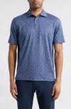 Johnston & Murphy Xc4® + Cool Degree™ Geo Print Performance Golf Polo In Blue