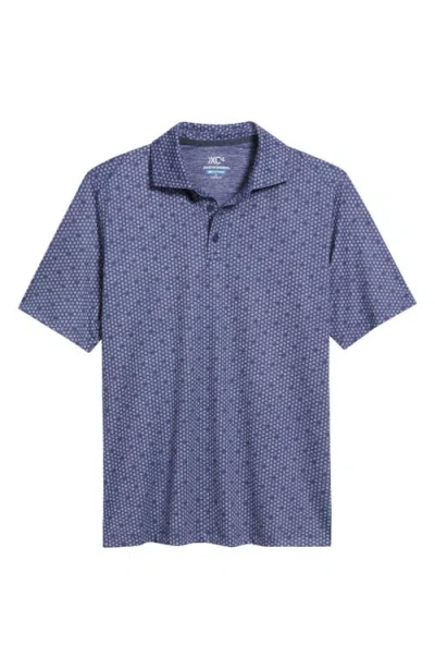 Johnston & Murphy Xc4® + Cool Degree™ Geo Print Performance Golf Polo In Icon/navy