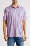 Johnston & Murphy Xc4® + Cool Degree™ Mini Martini Print Performance Golf Polo In Pink Multi