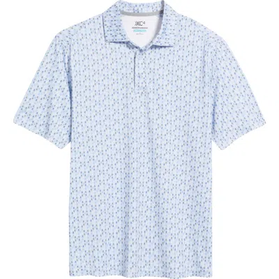 Johnston & Murphy Xc4® + Cool Degree™ Yeti Print Performance Golf Polo In Blue Multi