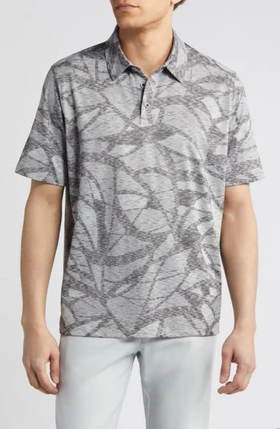 Johnston & Murphy Xc4® Geo Print Performance Polo In Charcoal