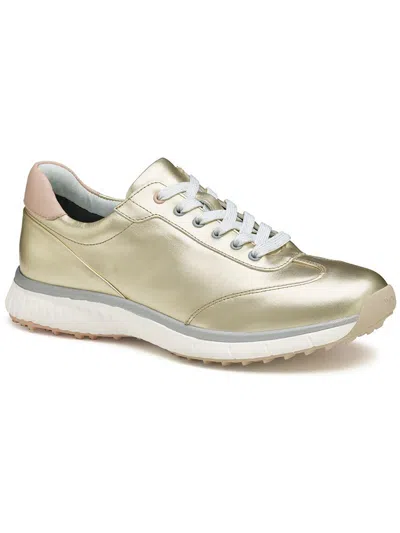 Johnston & Murphy Xc4 H2-luxe Hybrid Womens Faux Leather Walking Shoes Golf Shoes In Beige
