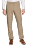 Johnston & Murphy Xc4 Performance Flat Front Pants In Beige