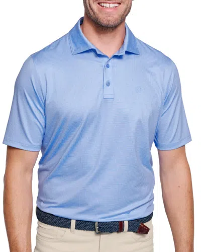 Johnston & Murphy Xc4 Performance Print Mini Gingham Polo In Light Blue/white