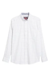Johnston & Murphy Xc4® Windowpane Print Performance Button-down Shirt In White Multi