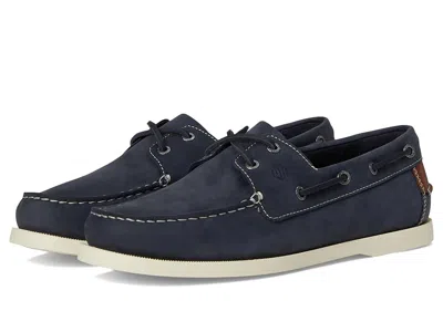 Johnston & Murphy Zeke Boat Shoe (little Kid/big Kid) Boys Shoes Navy Oiled Nubuck : 3 Little Kid M, Lace/leather/mesh In Blue