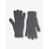 Johnstons Mens Sfa Mid Grey Ribbed Brushed-texture Cashmere Gloves In Sfa Mid Grey