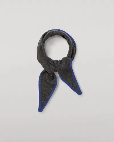 Johnstons Of Elgin Anya Charcoal & Blue Diamond Cashmere Necktie In Gray