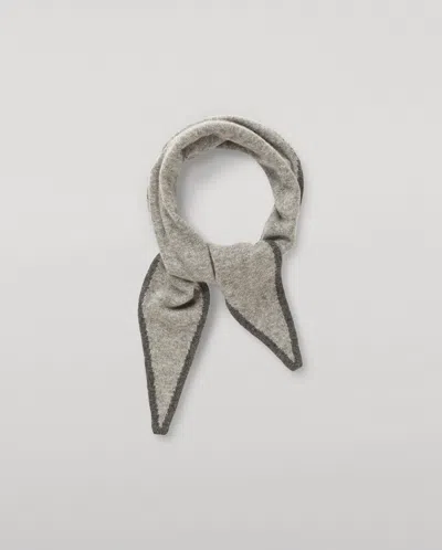 Johnstons Of Elgin Anya Grey Diamond Cashmere Necktie In Gray