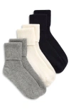 Johnstons Of Elgin Assorted 3-pack Rib Cashmere Crew Socks In Multi