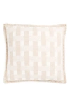 Johnstons Of Elgin Basket Weave Jacquard Wool & Cashmere Accent Pillow In Oatmeal White