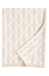 Johnstons Of Elgin Basket Weave Jacquard Wool & Cashmere Throw Blanket In Oatmeal White