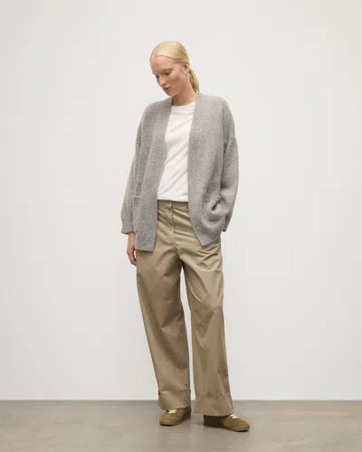 Johnstons Of Elgin Bay Blue Marl Cashmere & Cotton Cardigan In Gray