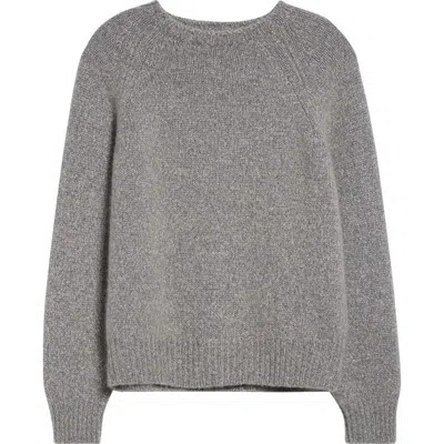 Johnstons Of Elgin Bay Cashmere & Cotton Crewneck Sweater In Gray