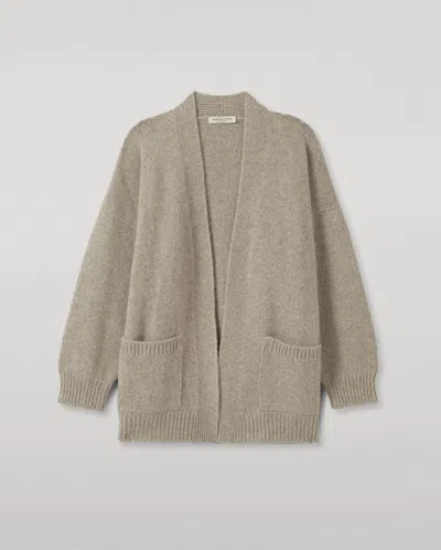 Johnstons Of Elgin Bay Grey Marl Cashmere & Cotton Cardigan In Gray