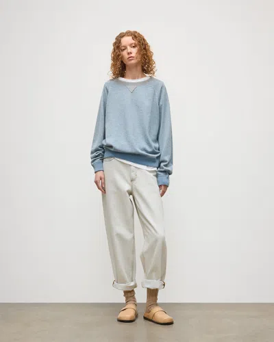 Johnstons Of Elgin Beach Blue Cashmere Sweatshirt