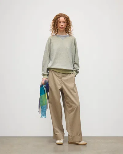 Johnstons Of Elgin Beach Yellow Cashmere Sweatshirt In Gray
