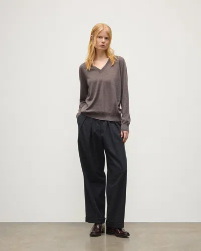 Johnstons Of Elgin Beatrice Superfine Cashmere Sweater In Gray