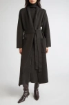Johnstons Of Elgin Belted Double Face Stretch Cashmere & Merino Wool Jacket In Black