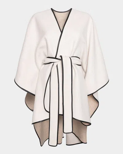 Johnstons Of Elgin Belted Wool & Cashmere Cape In White