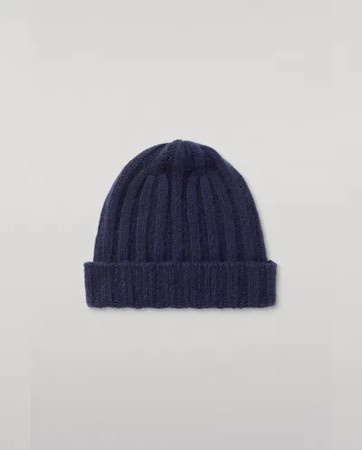 Johnstons Of Elgin Bhaltair Blue Cashmere Silk Beanie In Black