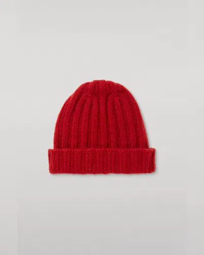 Johnstons Of Elgin Bhaltair Red Cashmere Silk Beanie In Transparent