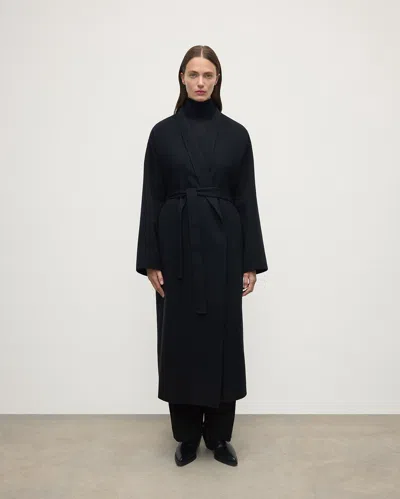 Johnstons Of Elgin Black Cashmere Wrap Coat