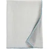 Johnstons Of Elgin Blanket Stitch Reversible Wool & Cashmere Throw Blanket In Silver/grey
