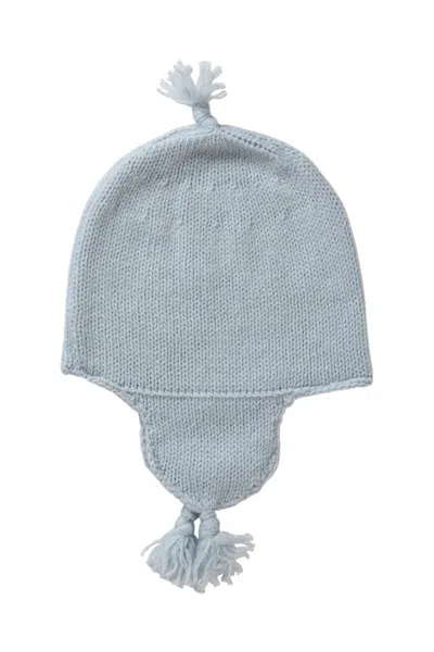 Johnstons Of Elgin Blue Cashmere Baby Hat With Tassel