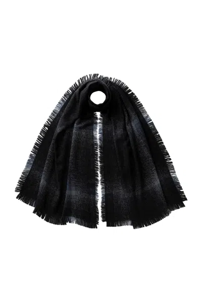Johnstons Of Elgin Blurred Bouclé Black Scarf