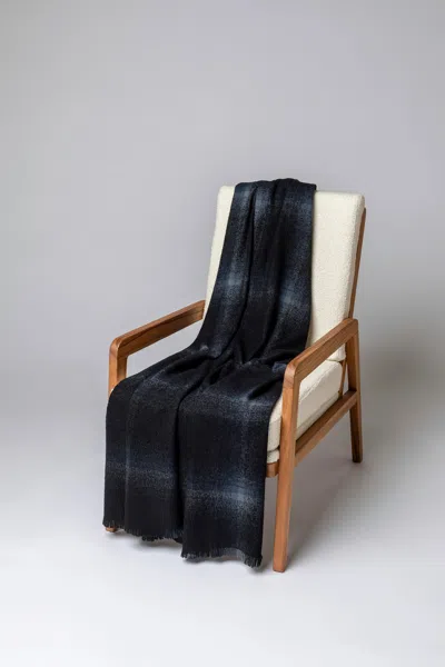 Johnstons Of Elgin Blurred Cashmere Silk Bouclé Throw In Black