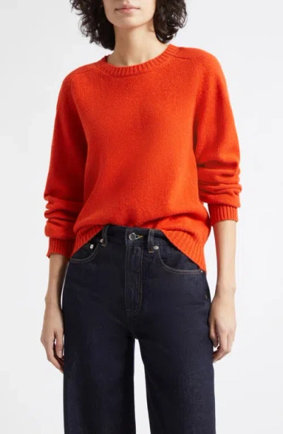 Johnstons Of Elgin Blyth Lambswool Crewneck Sweater In Orange