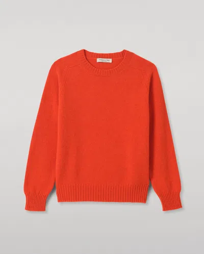 Johnstons Of Elgin Blyth Red Lambswool Jumper In Orange