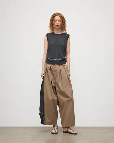 Johnstons Of Elgin Brae Dark Grey Merino Sleeveless Tank In Gray