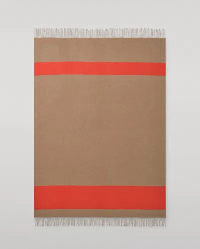 Johnstons Of Elgin Brown & Red Stripe Throw