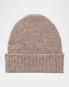 Johnstons Of Elgin Brushed Cashmere-silk Beanie In Ash