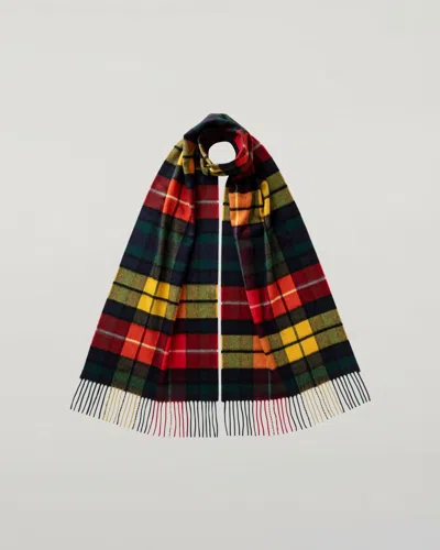 Johnstons Of Elgin Buchanan Tartan Wide Cashmere Scarf In Multi