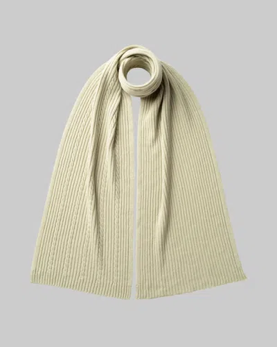 Johnstons Of Elgin Cable & Rib Light Green Cashmere Scarf