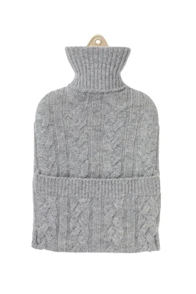 Johnstons Of Elgin Cable Grey Cashmere Hot Water Bottle In Gray
