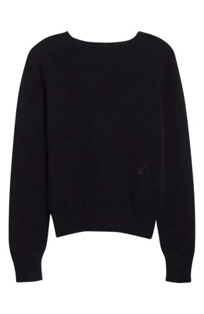 Johnstons Of Elgin Cairn Donegal Cashmere Crewneck Sweater In Black