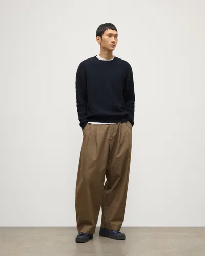 Johnstons Of Elgin Calder Dark Blue Cable Cashmere Jumper In Gray