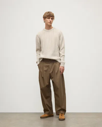 Johnstons Of Elgin Calder Natural Cable Cashmere Jumper In Grey